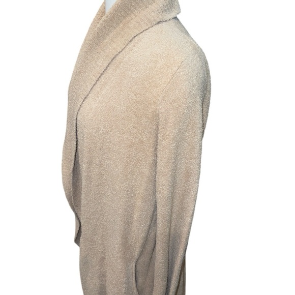 Barefoot Dreams Women’s Cardigan Sz M Tan Open Front Long Sleeve Cozy Chic Lite - Picture 4 of 11